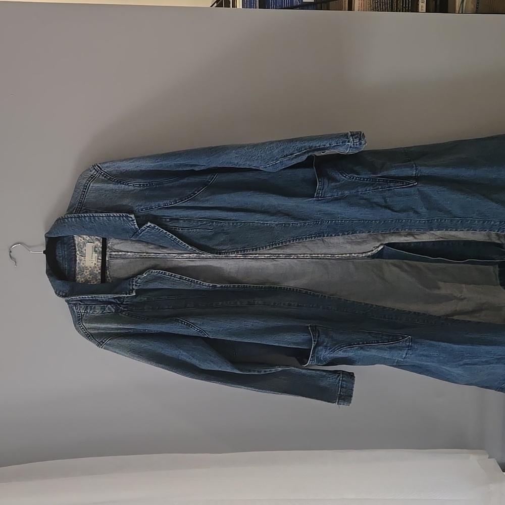 Anthropologie demin duster coat